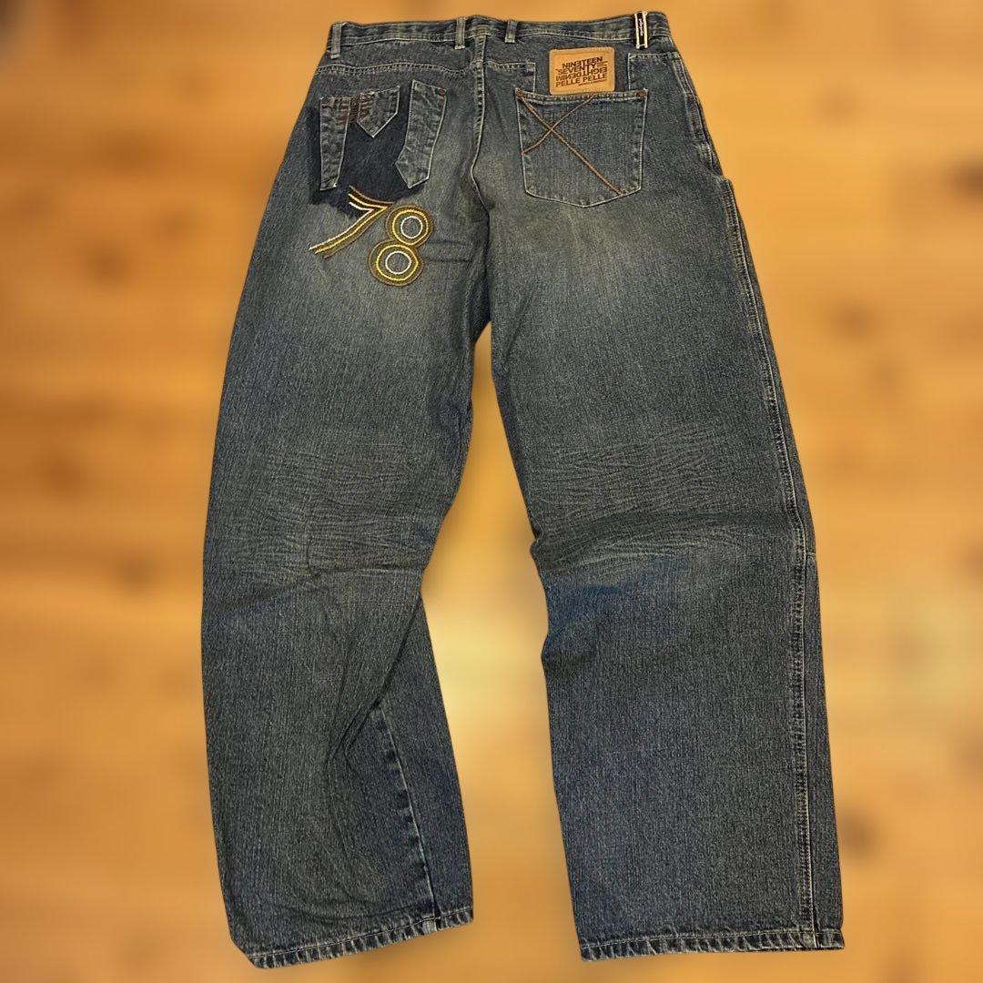 pellepelle デニムセットアップ XL W34 希少当時モノ