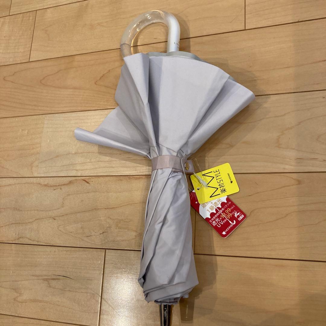 ランバンオンブルー　フリル付き晴雨兼用日傘　ベージュ