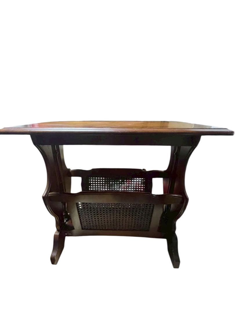 カリモク家具 コロニアル マガジンラック付き サイドテーブル ブナ材 クラシカル