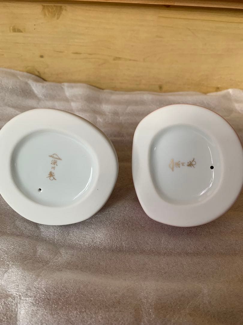 深川製磁　お雛様　陶器　男雛女雛　一対　採色あり　美品