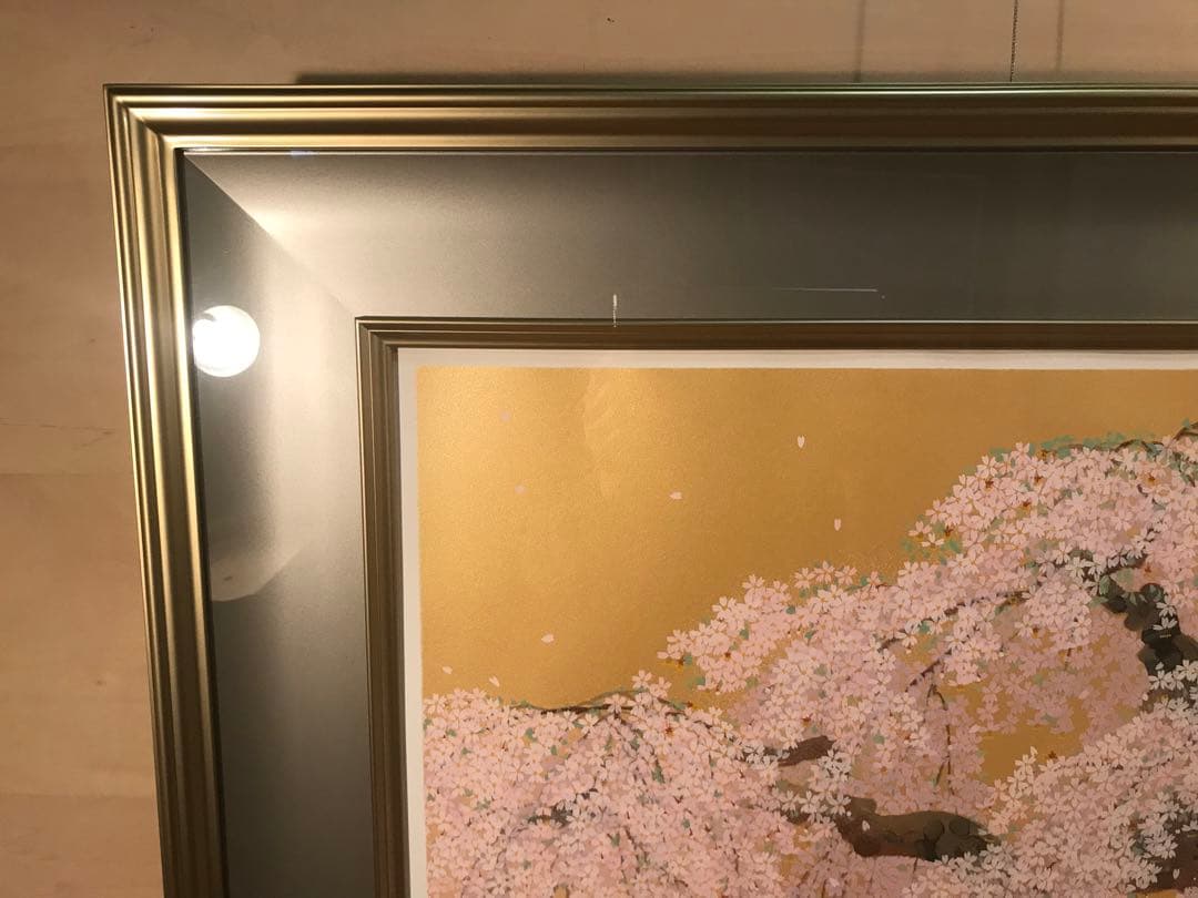 しらすさま専用　中島千波「春輝神田の大糸桜」シルクスクリーン　直筆サイン・落款有