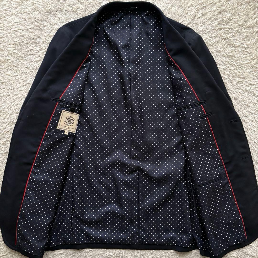 ★希少 Lサイズ★ J.PRESS 紺ブレ 銀ボタン 裏地ドット テーラード