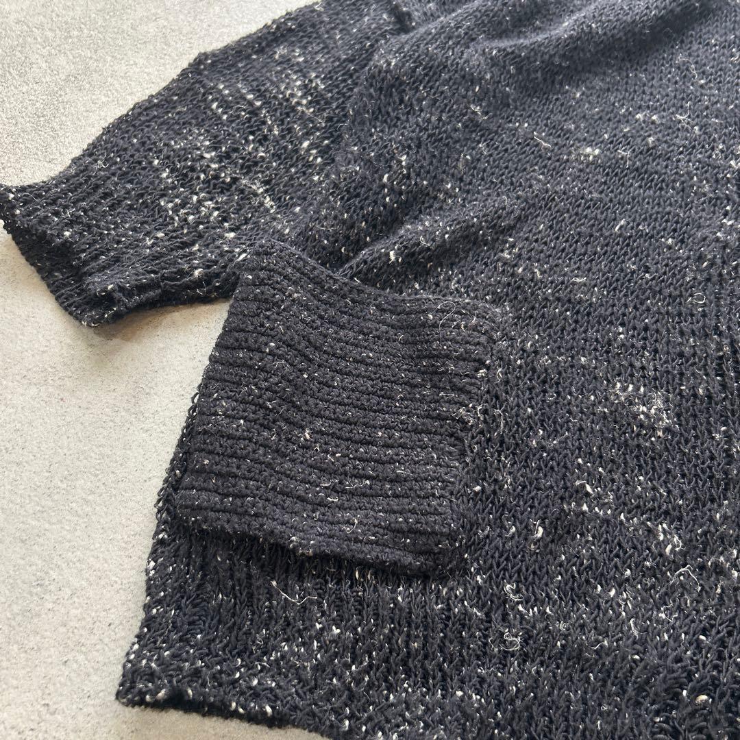 希少✨ ミナペルホネン 襟付 カーディガン リネン 天杢 編み地 ローゲージ