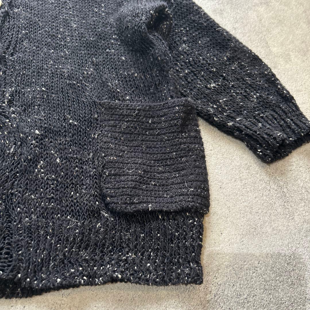 希少✨ ミナペルホネン 襟付 カーディガン リネン 天杢 編み地 ローゲージ