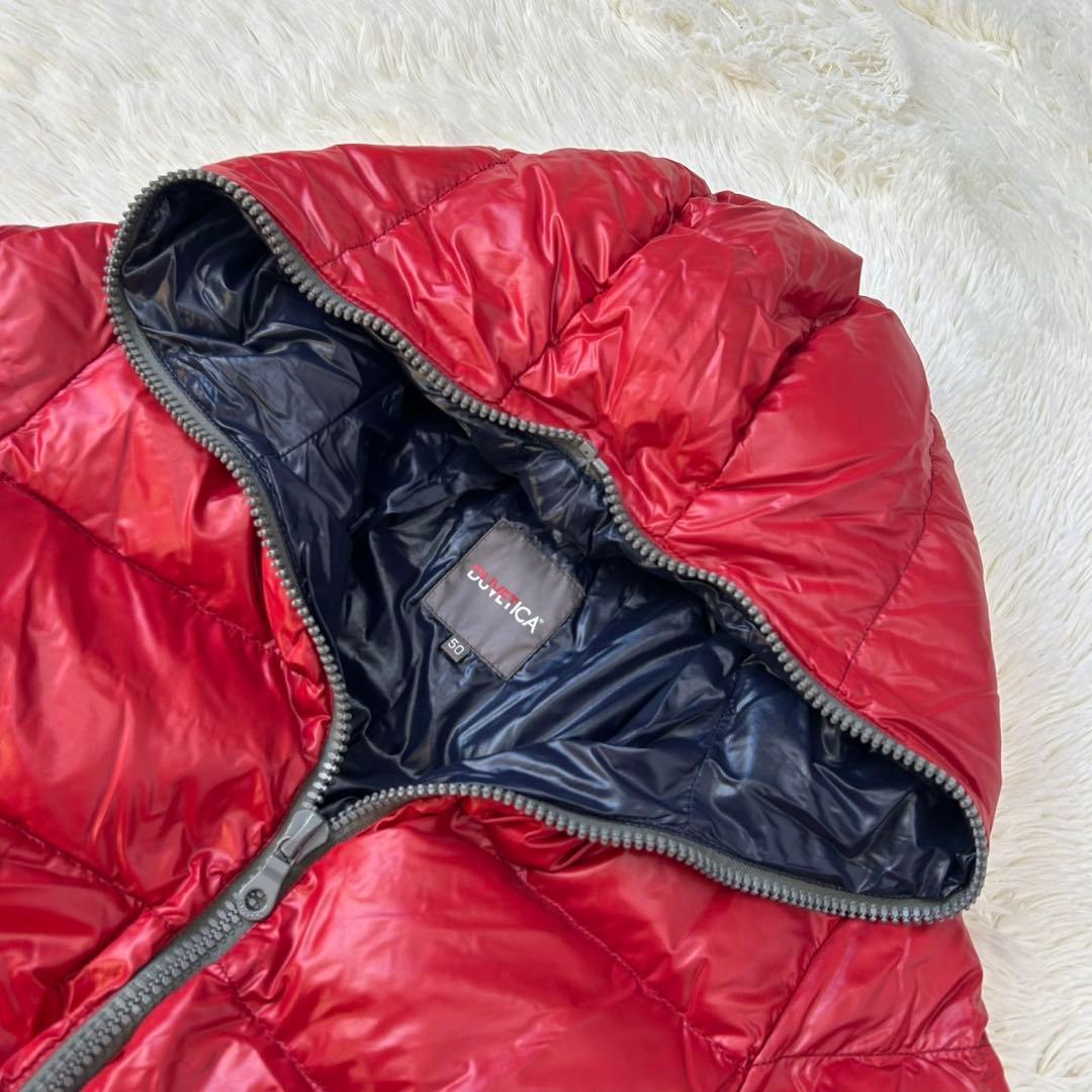 【極美品/L】デュベティカ ダウンジャケット ジップジャケット 赤 肉厚 フード