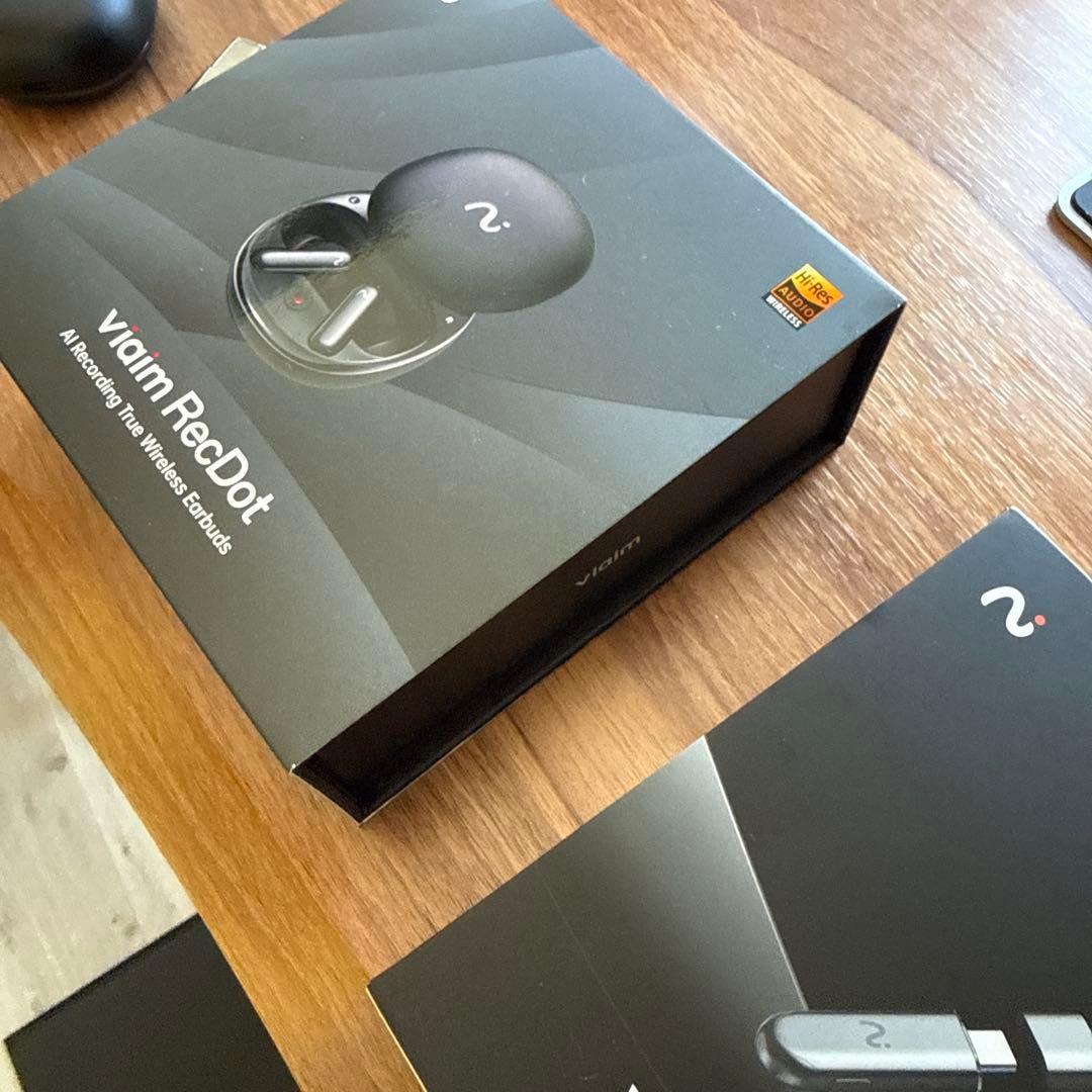 viaim 会議録音可能 多機能ワイヤレスイヤホン 充電ケース付き