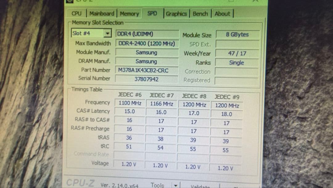 DDR4 8GBx4枚 32GB pc4-2400 動作確認済み ④