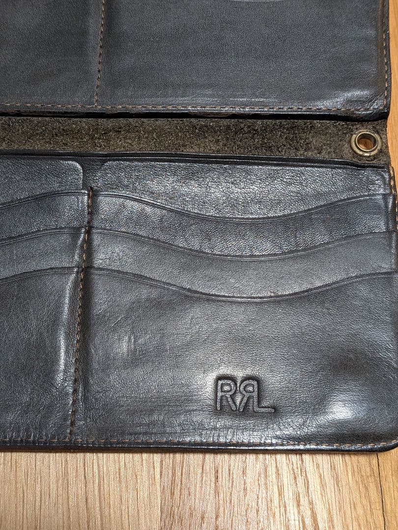 奈*三様 RRL 黒 レザー ウォレットチェーン