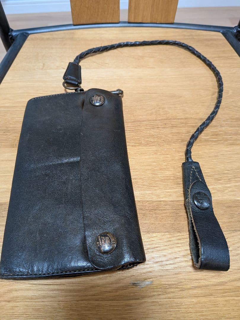 奈*三様 RRL 黒 レザー ウォレットチェーン