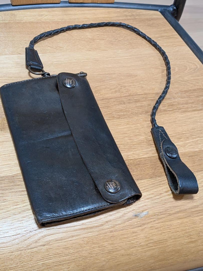 奈*三様 RRL 黒 レザー ウォレットチェーン