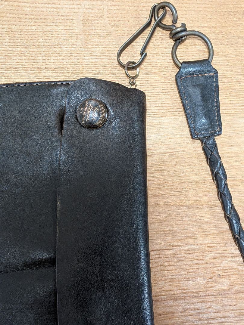 奈*三様 RRL 黒 レザー ウォレットチェーン