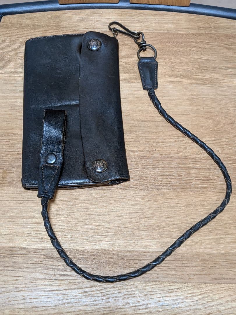 奈*三様 RRL 黒 レザー ウォレットチェーン