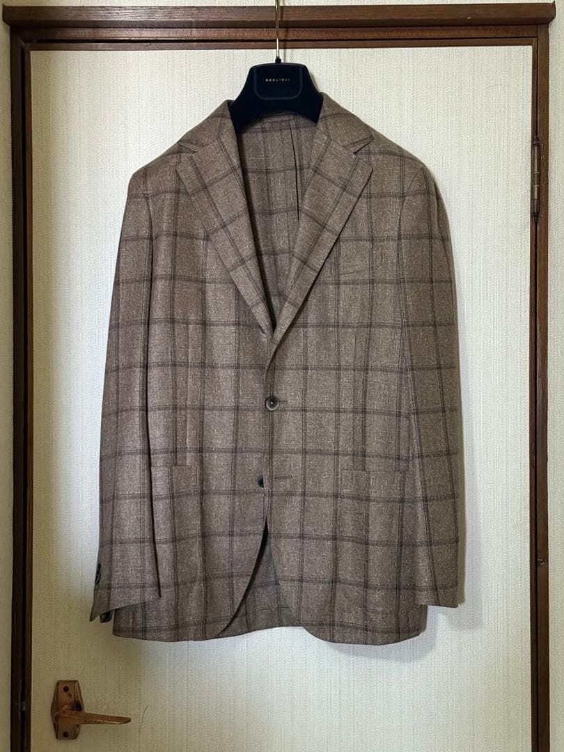 バ*ラ様 Boglioli Dover 46 ブラウン シルクリネンウール ジャ