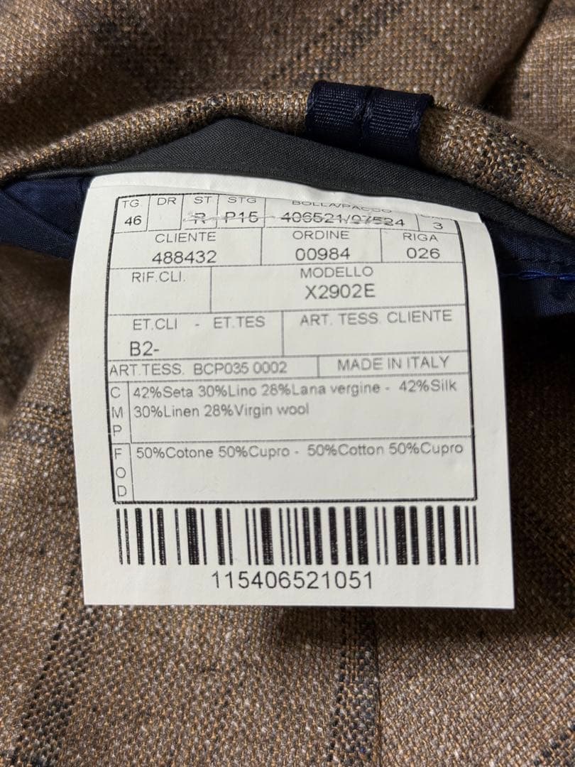 バ*ラ様 Boglioli Dover 46 ブラウン シルクリネンウール ジャ