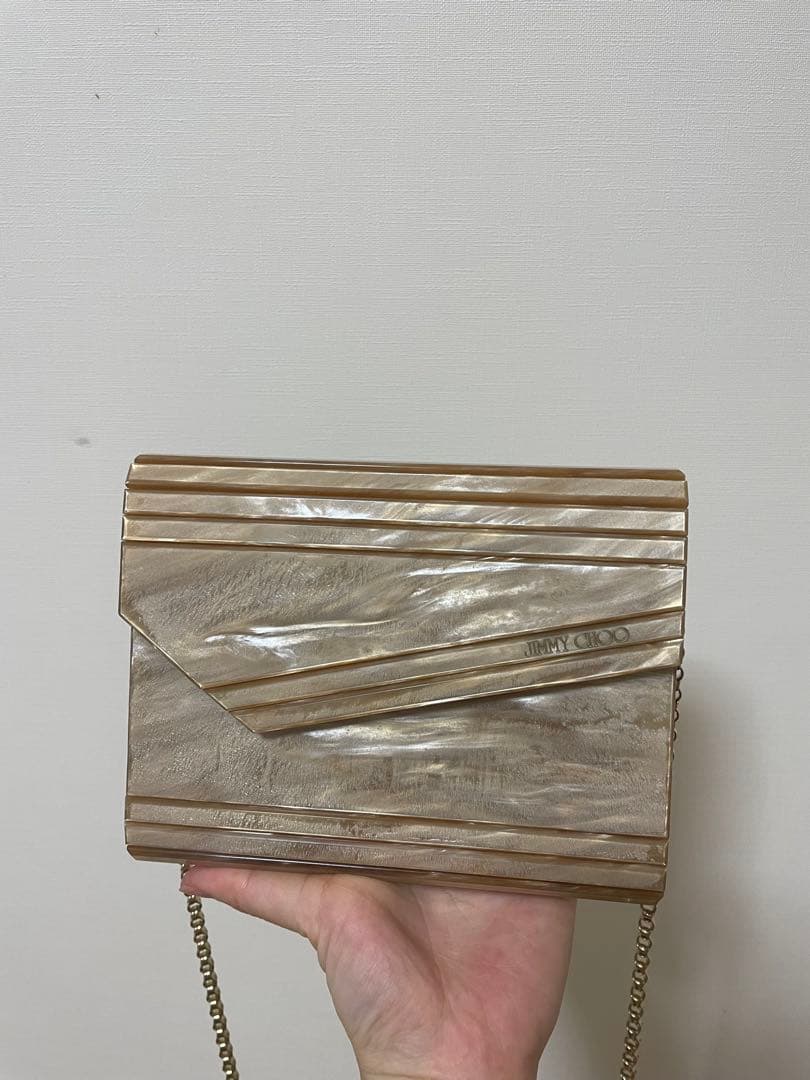 Jimmy Choo ストライプパーティーバッグ