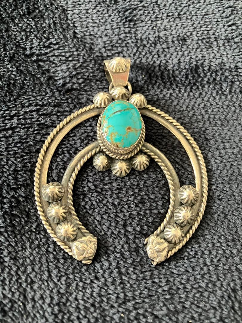 特大ナバホナジャ/ネックレストップ/ターコイズ /シルバー