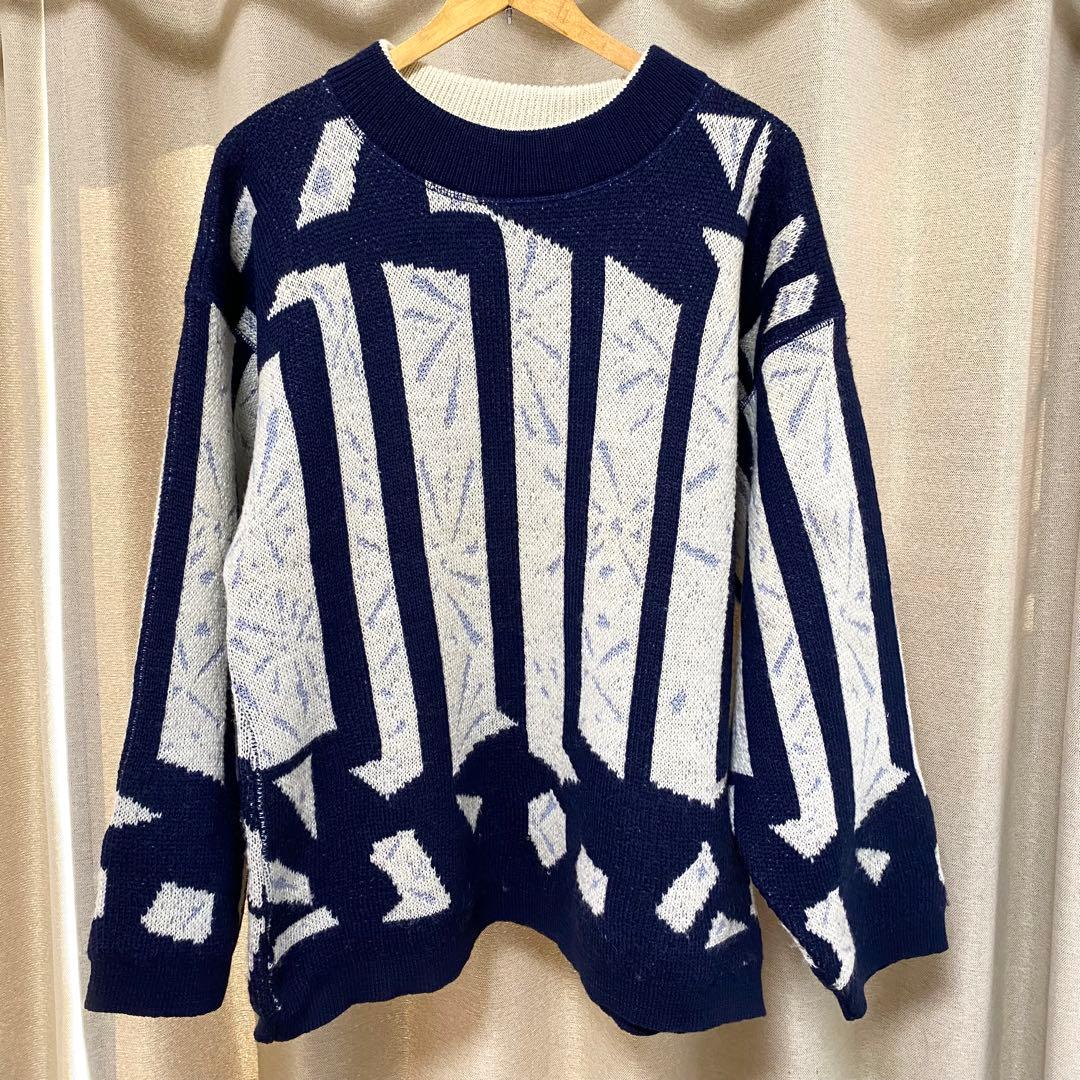 80's MARITHÉ FRANÇOIS GIRBAUD 総柄 ウールニット