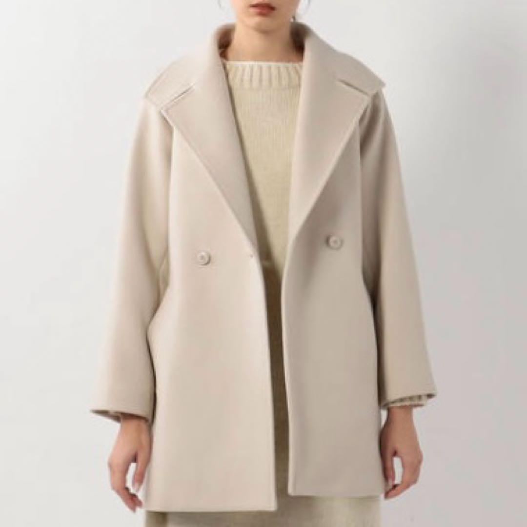 美品 スティーブンアラン 大襟 ウールコート ミドル丈 ダブルブレスト 日本製