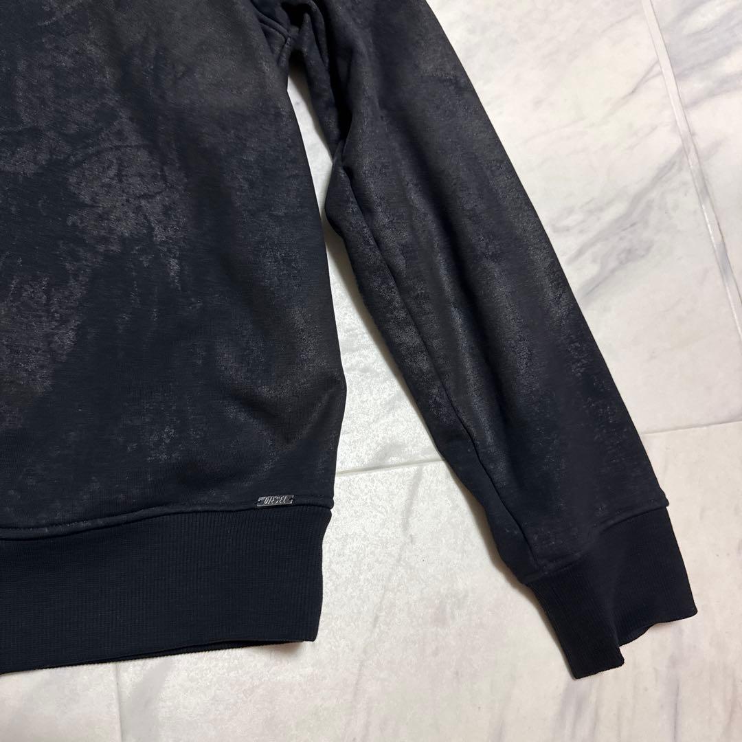 【極希少】DIESEL ブラック コーティングスウェット　ブラック　XL