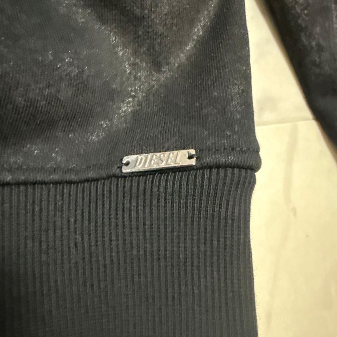 【極希少】DIESEL ブラック コーティングスウェット　ブラック　XL