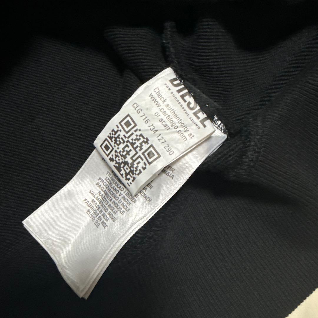 【極希少】DIESEL ブラック コーティングスウェット　ブラック　XL