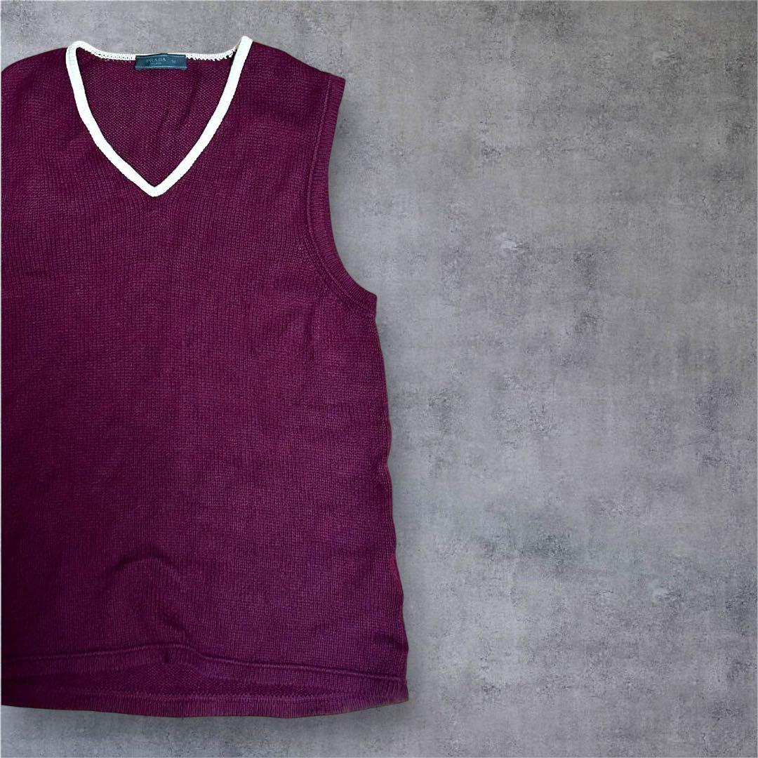 トップス PRADA 13ss cashmere knit vest wine red