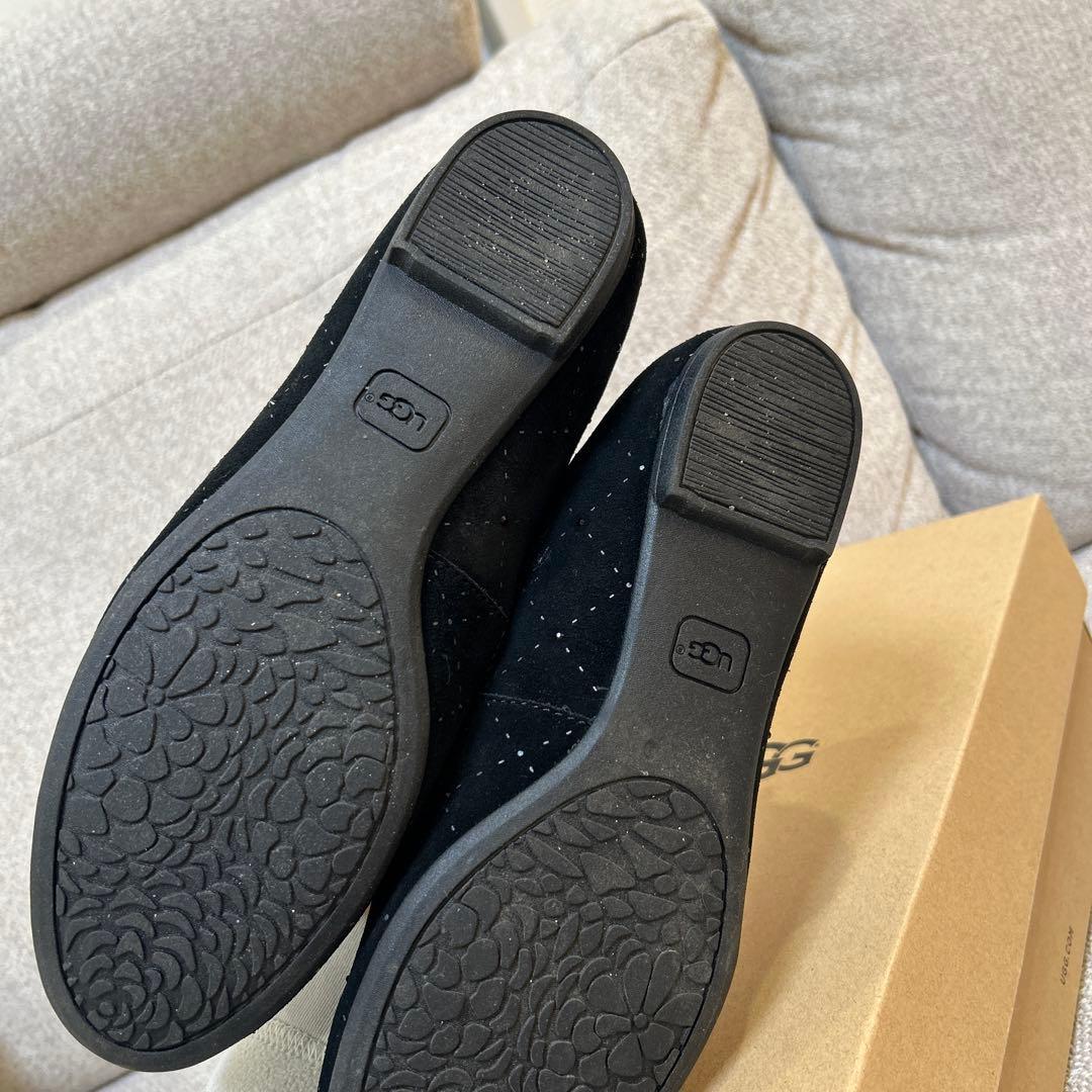 UGG フラットシューズ 7 24センチ ブラック スワロフスキー