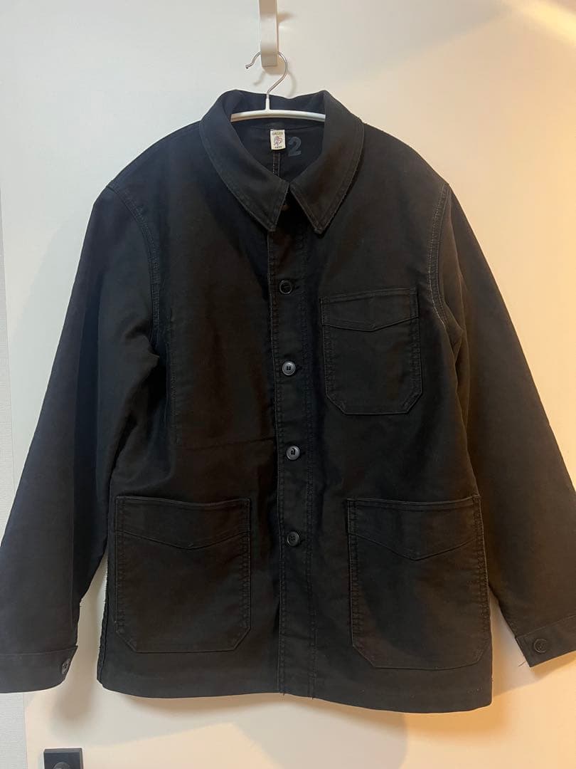ル・トラヴァイユール・ガリス フレンチモールスキンジャケット ブラック 2
