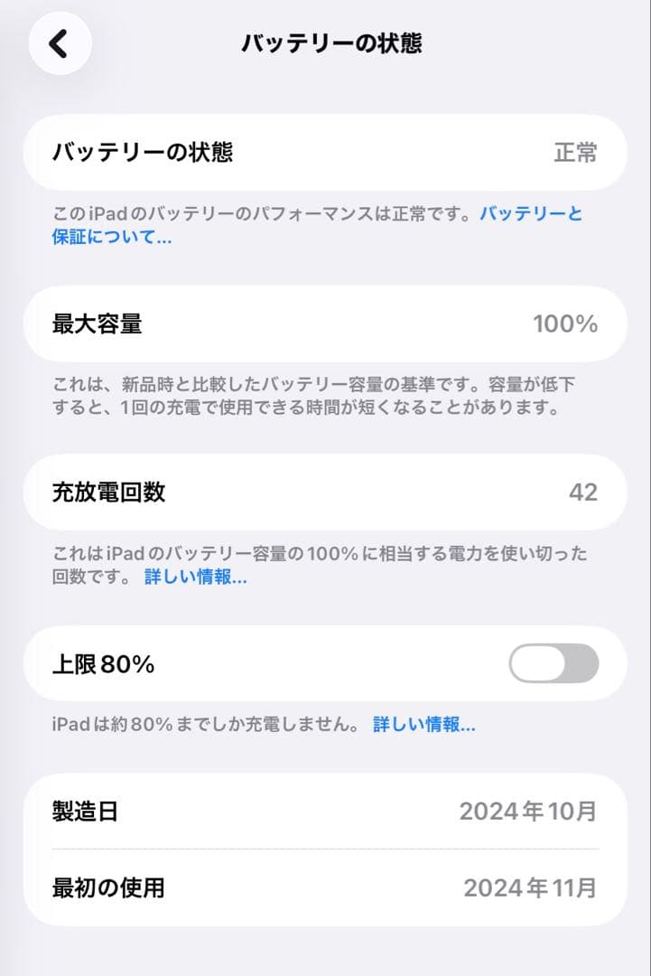 ipad mini7 Wi‑Fi + Cellular 128GB ブルー