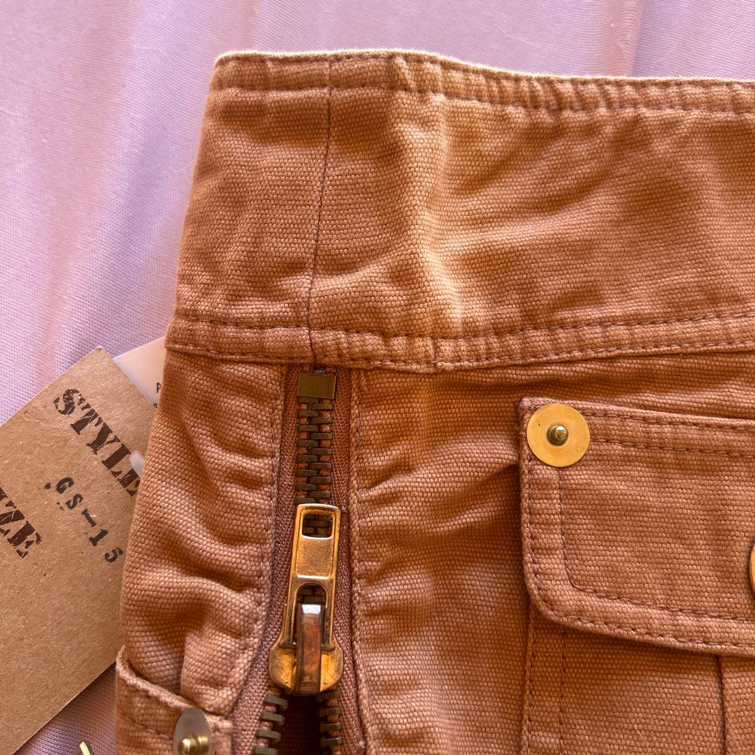 メ*グ様 d.i.a.サイドジッパー脚見せ 幅広ウエストダブルボタンマイクロミニ