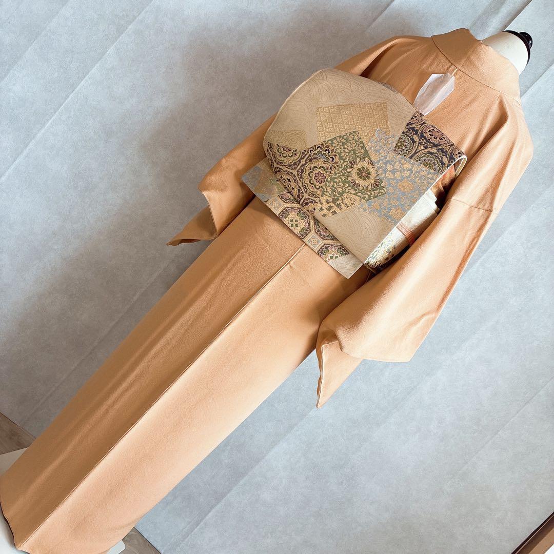 色無地　フルセット　着物　正絹　入学式　しつけ付き　パールトーン　共布　J5