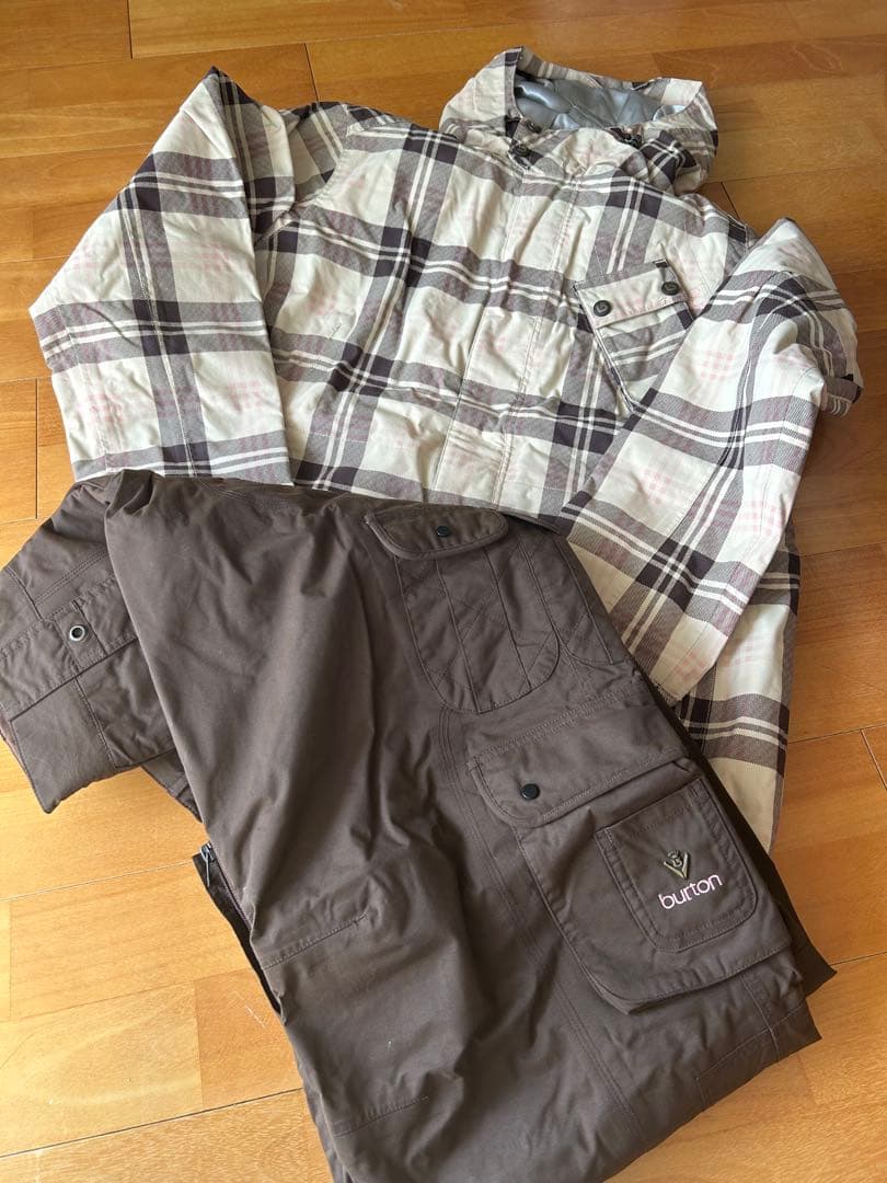 Burton チェック柄ジャケットとブラウンパンツセット