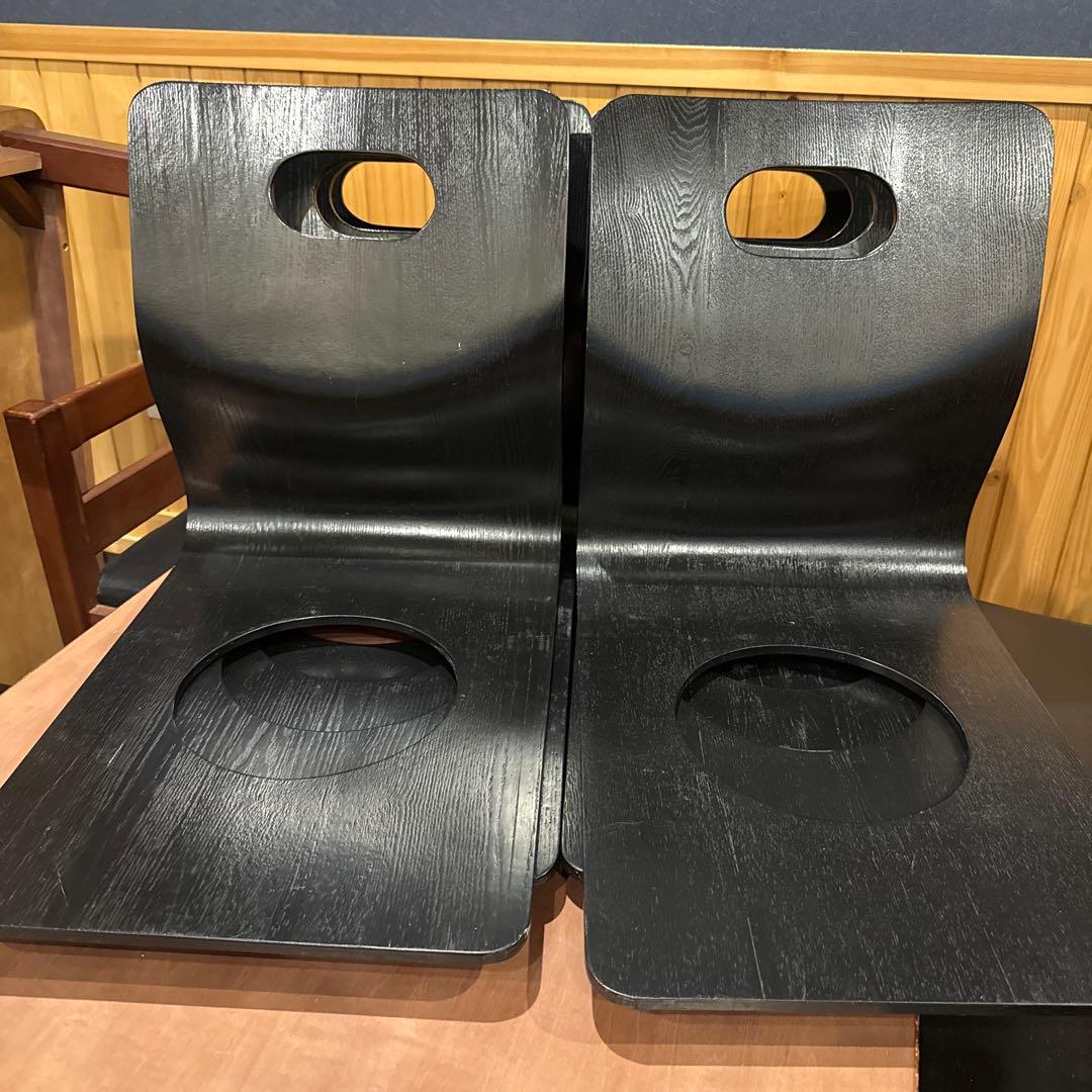 木製 座椅子 8台まとめ売りセット 背もたれ付 和モダン 木目黒色 イス