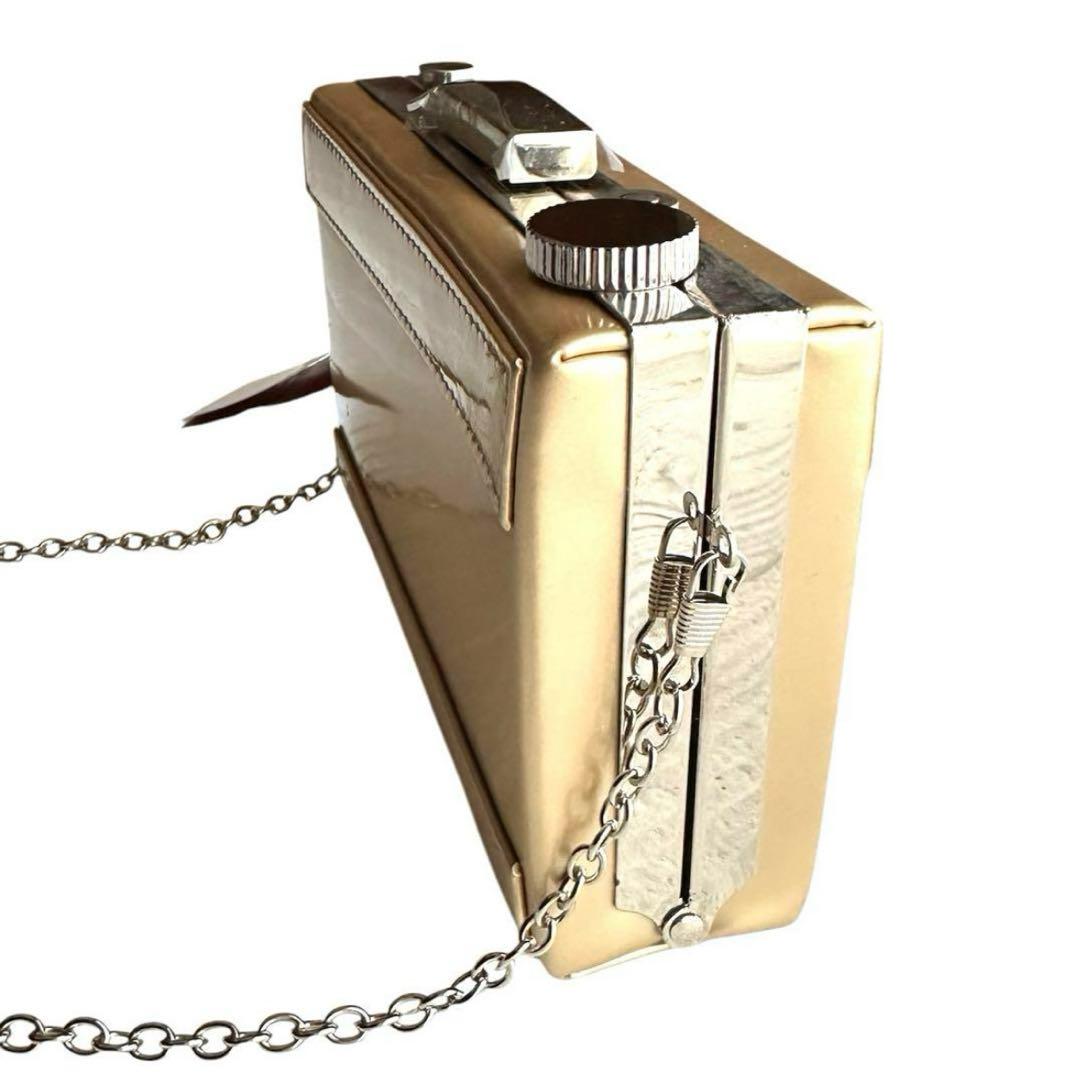 ショルダーバッグ　カメラデザイン　クラッチバッグ　カメラ型　パーティバッグ