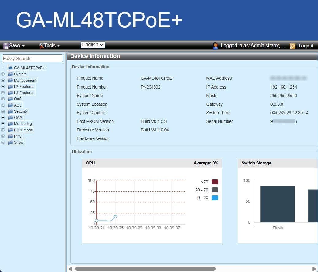 定価38万！Panasonic スイッチングハブ GA-ML48TCPoE+