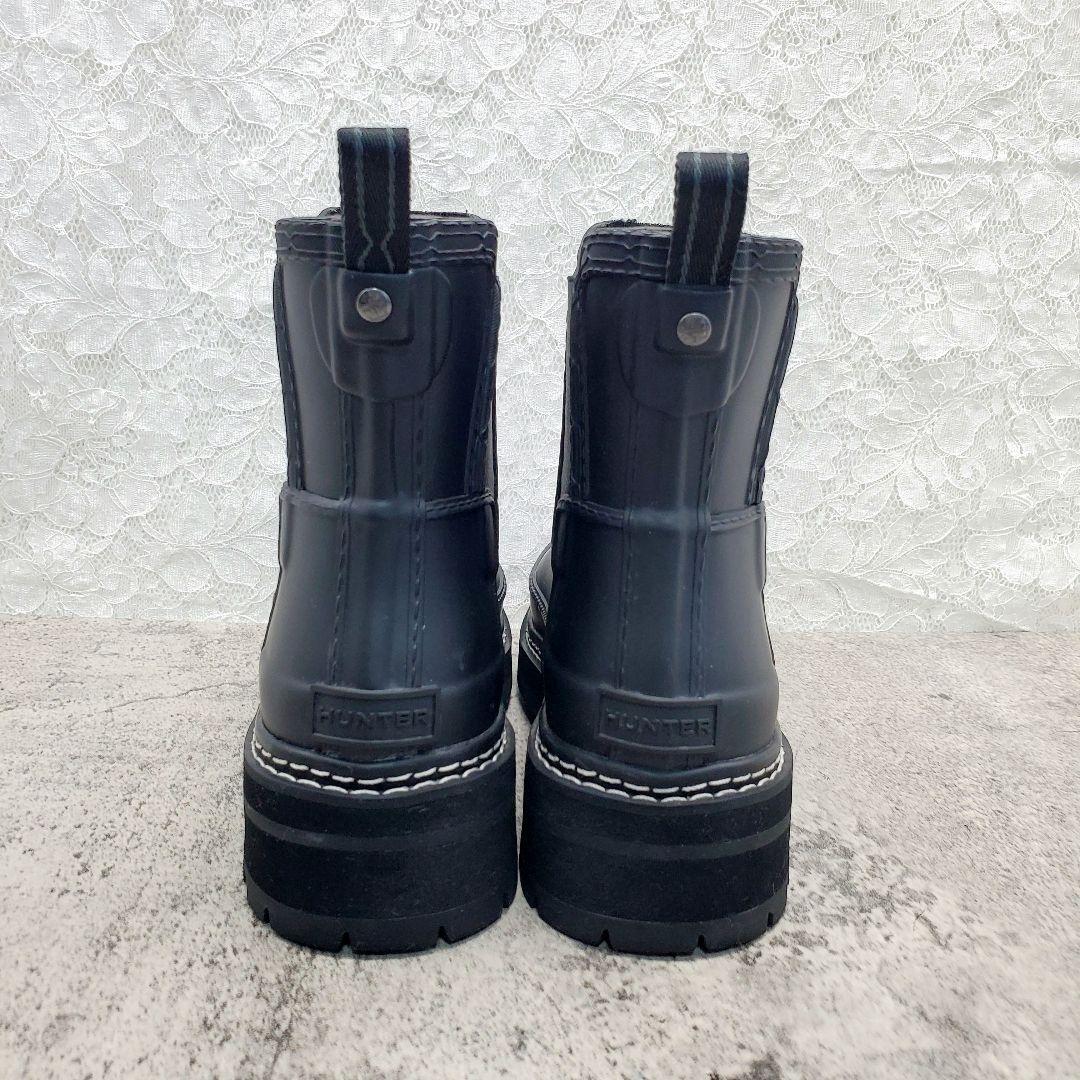 美品✨ハンター✨レインブーツ チェルシー プラットフォーム 23cm 黒