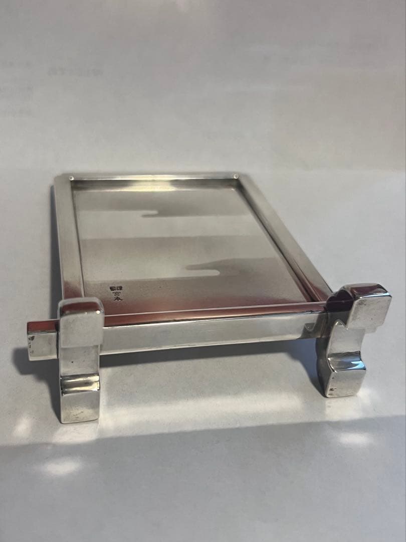 銀製小型の飾り一曲屏風