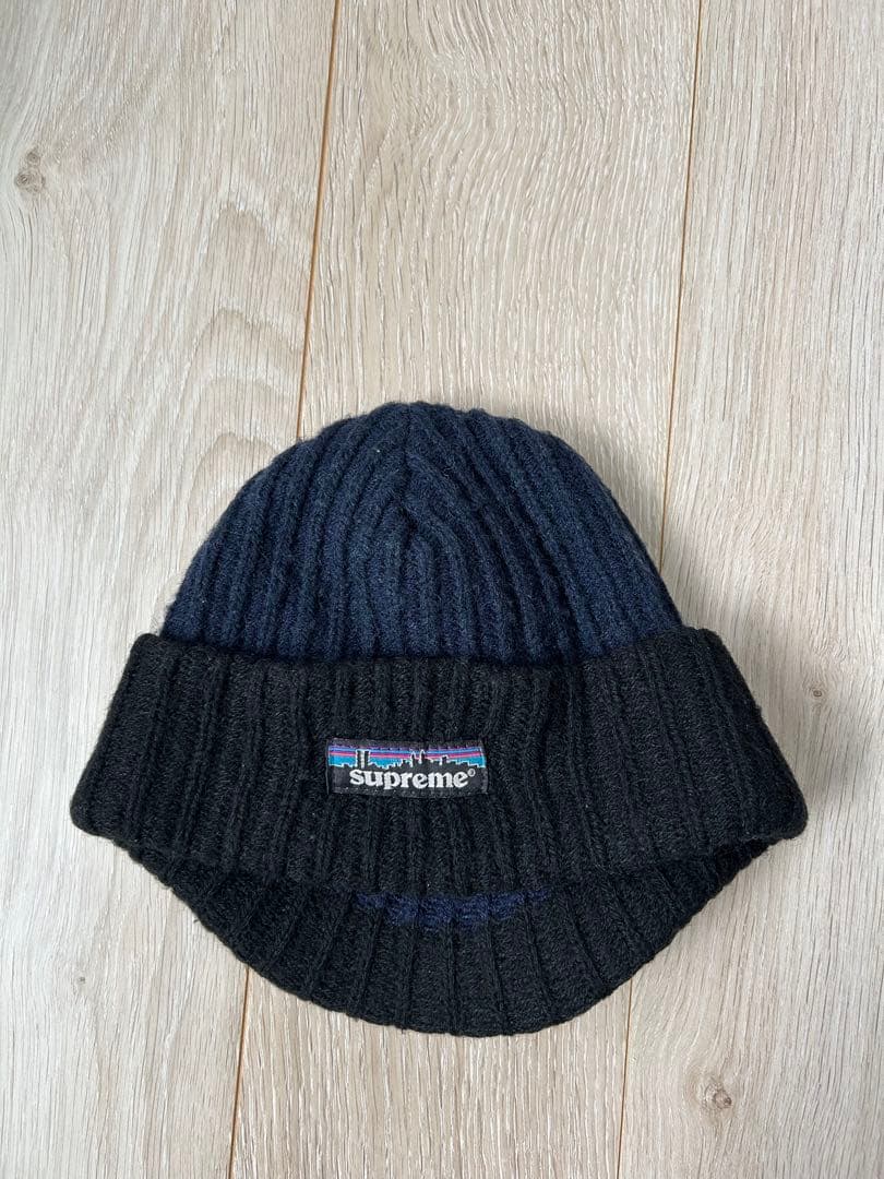supreme つば付 ニット帽　ビーニー　パタロゴ　patagonia 90s