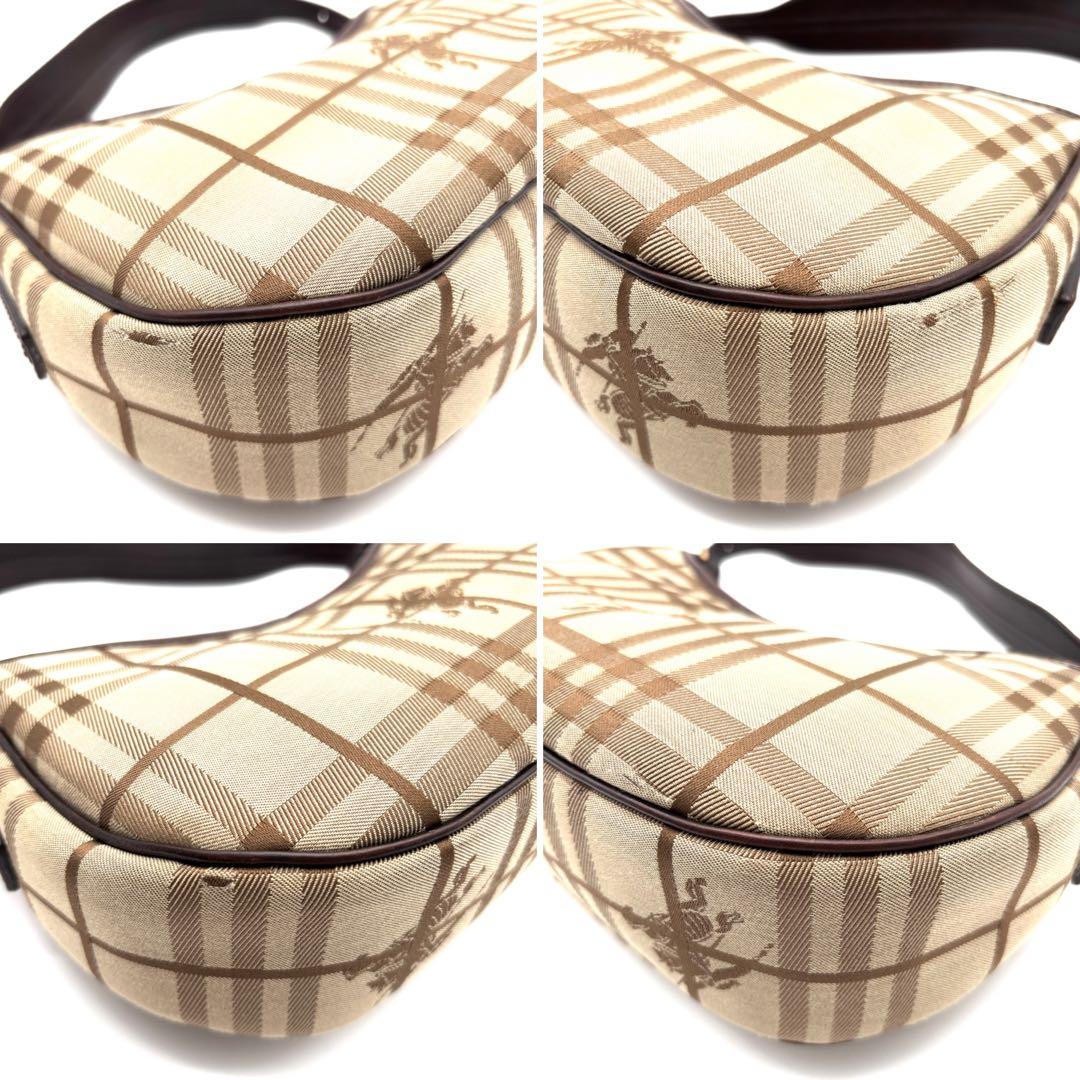 美品 バーバリー ワンショルダーバッグ ノバチェック ホースロゴ ベージュ