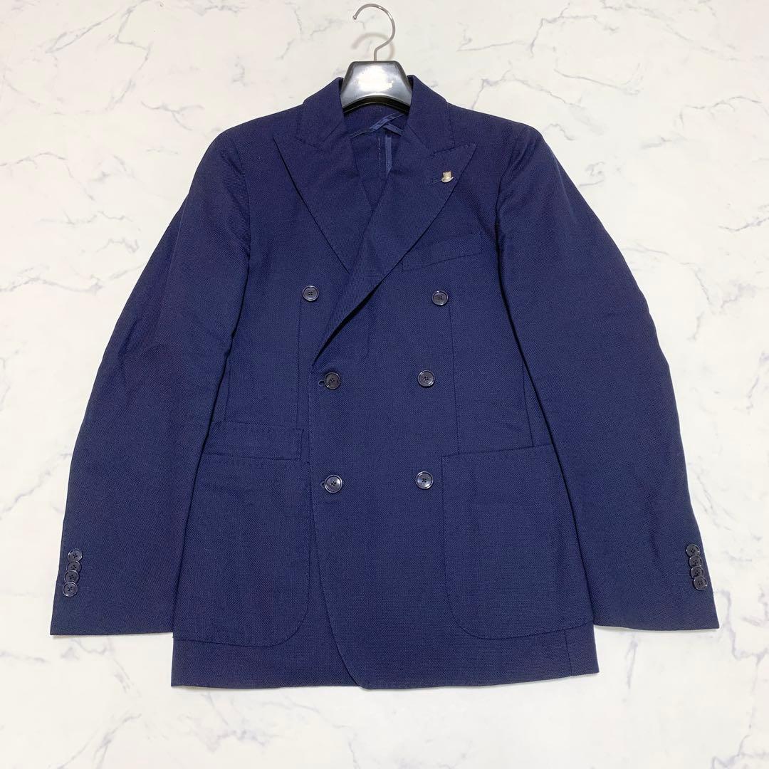TAGLIATORE テーラードジャケット ホップサック生地 ダブル 春夏ウール