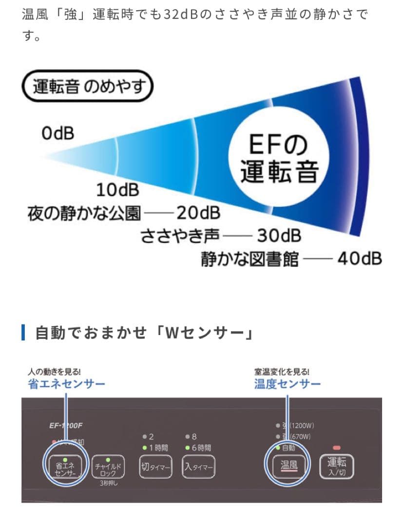 セラミックファンヒーター ブラウン EF-1200F-T ダイニチ
