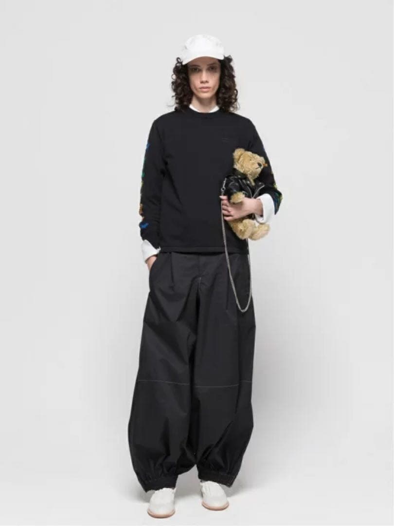 beautiful people ダブルエンドサルエルパンツ　BLACK