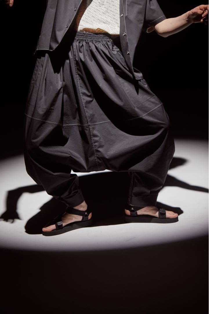 beautiful people ダブルエンドサルエルパンツ　BLACK