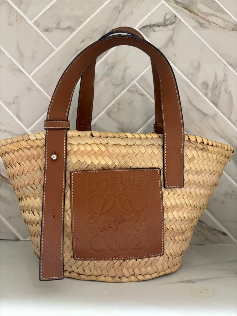 LOEWE かごバッグ ベージュ/ブラウン