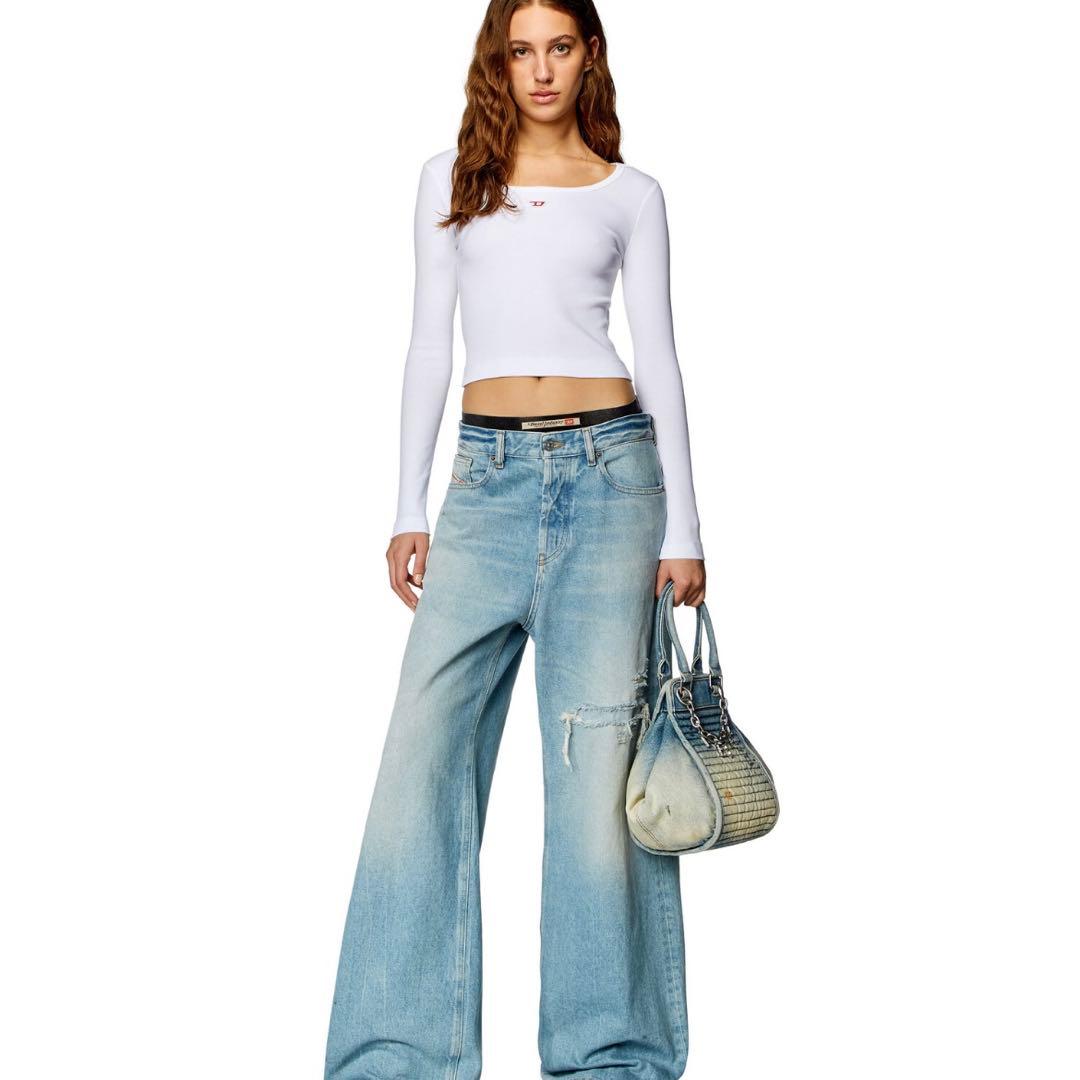 DIESEL レディース Tシャツ 長袖 T-BALLET-D ホワイト