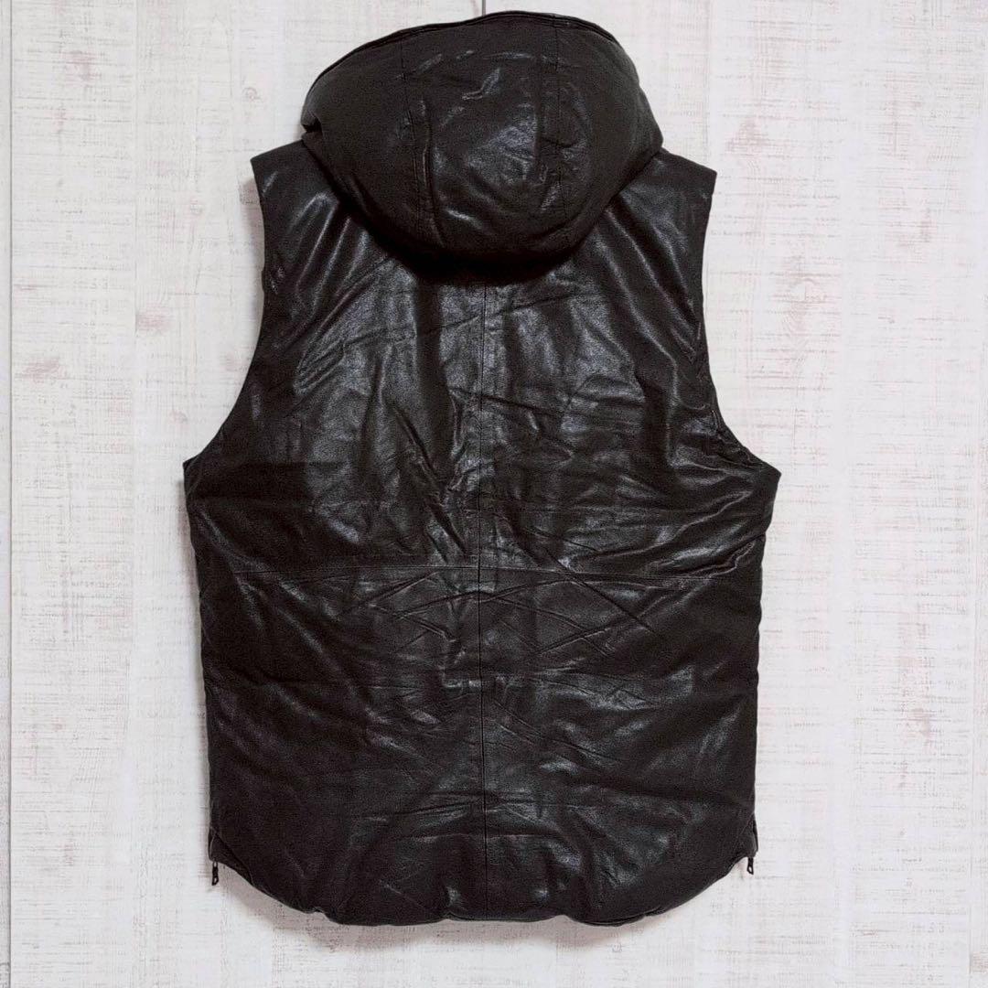 【美品】高級 theory セオリー ダウンベスト 【L】羊革 シープスキン
