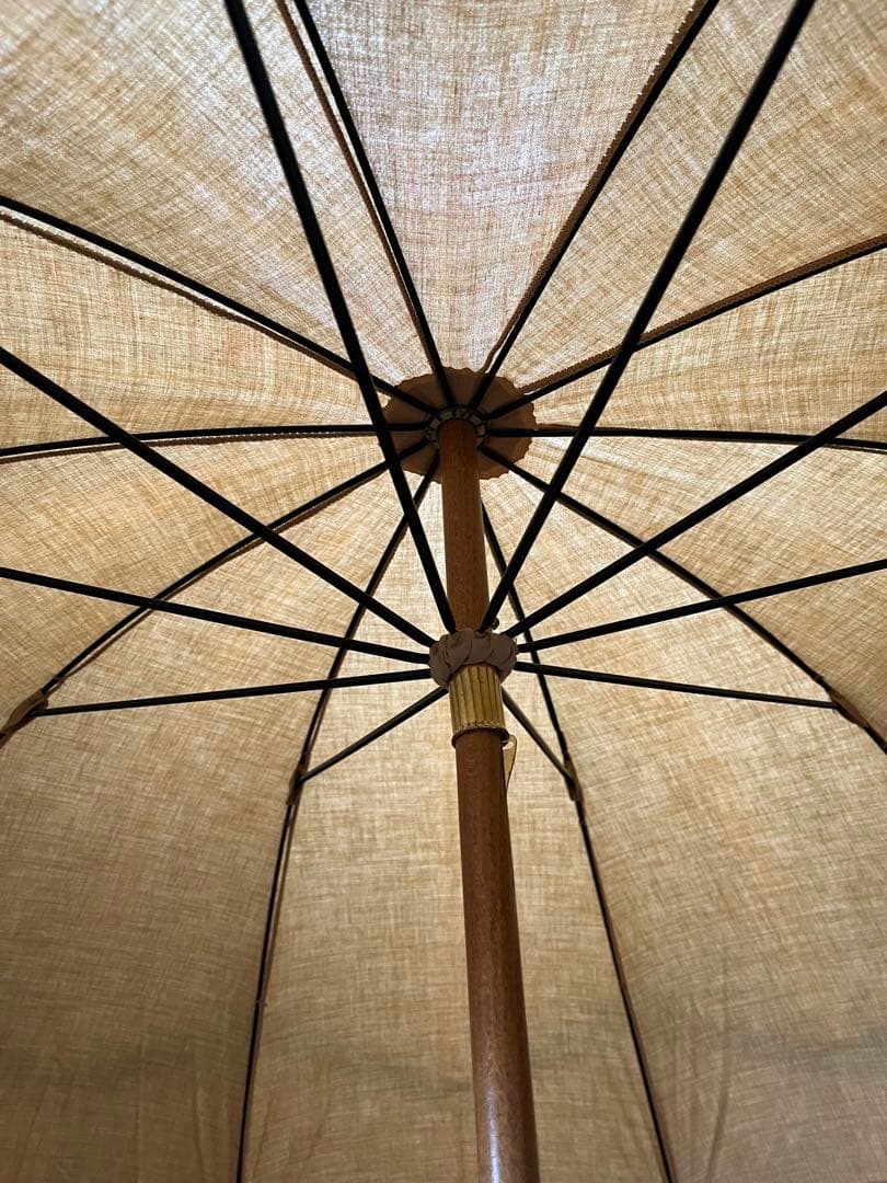 男女兼用 GHURKA グルカ 長傘日傘 ベージュ 大型