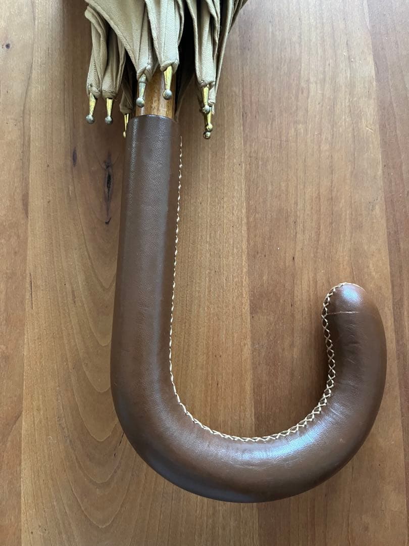 男女兼用 GHURKA グルカ 長傘日傘 ベージュ 大型