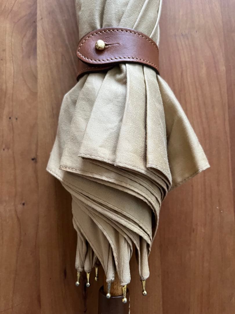 男女兼用 GHURKA グルカ 長傘日傘 ベージュ 大型