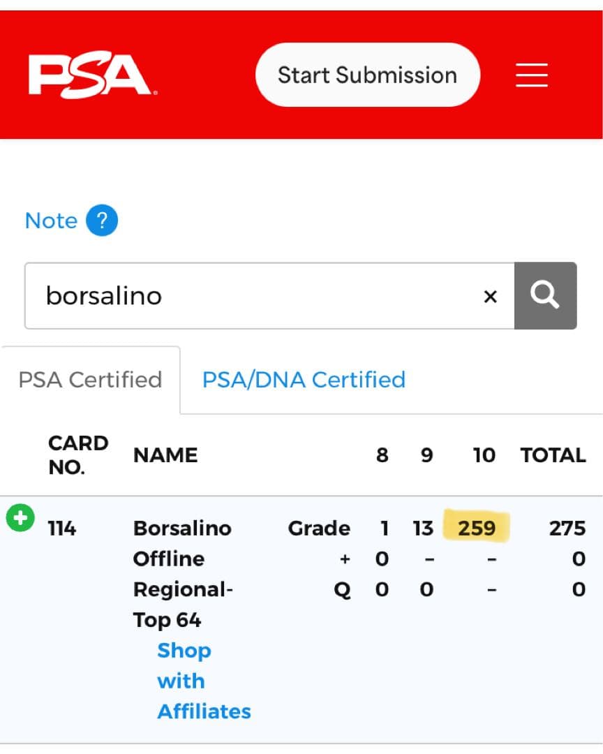 【超激レア】ボルサリーノ チャンピオンシップ 2023 PSA10 英語版